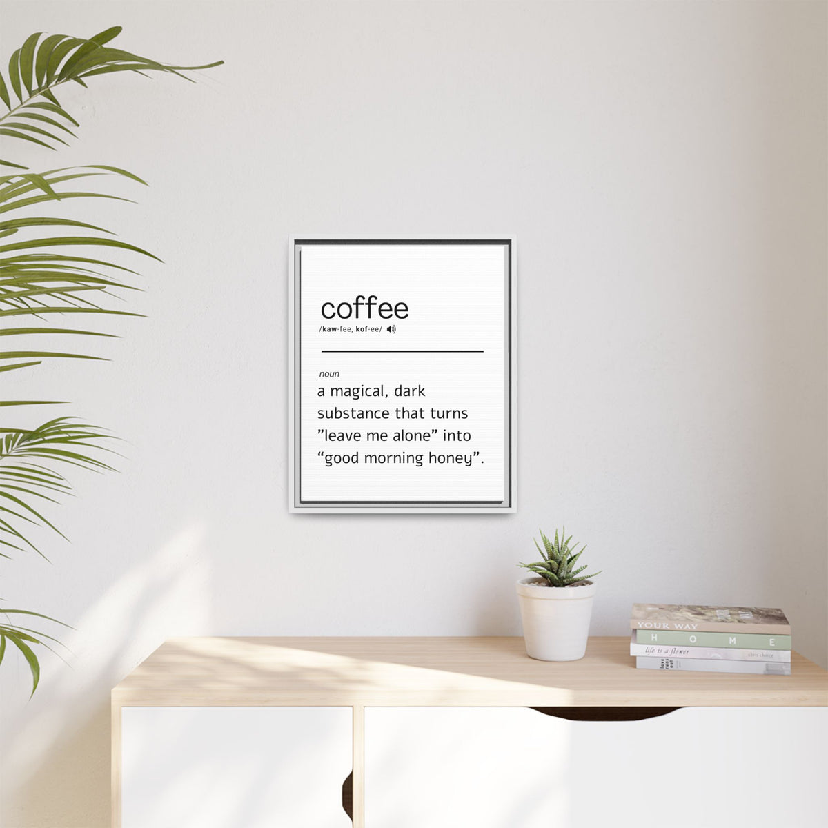 Coffee Definition - Wall Art (Framed Canvas) Size 16x20
