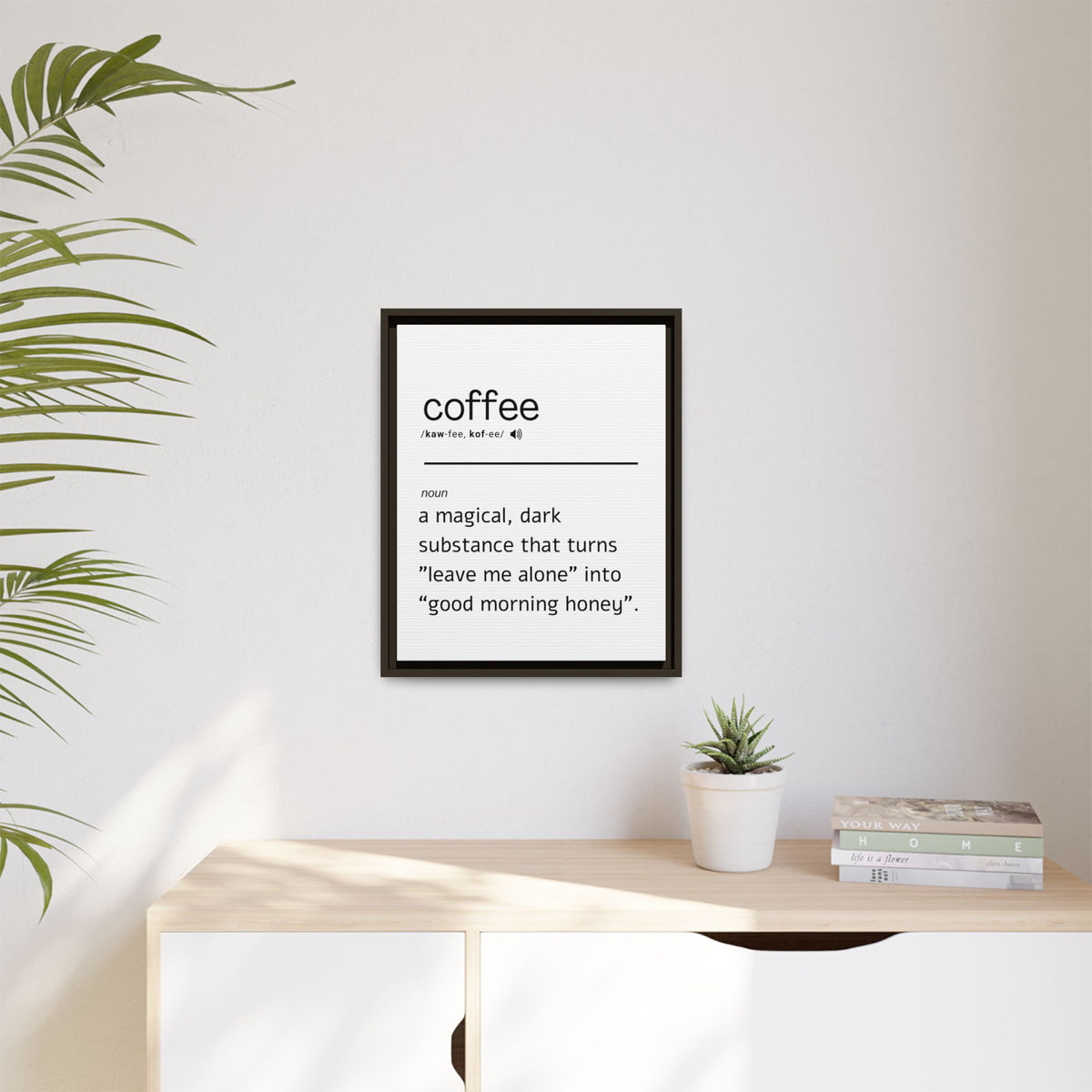 Coffee Definition - Wall Art (Framed Canvas) Size 16x20