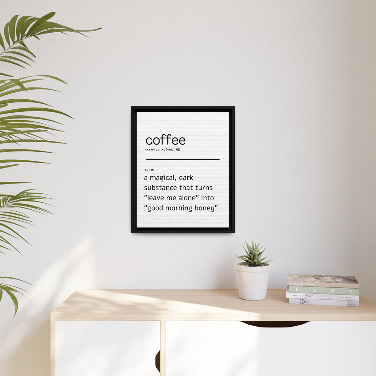 Coffee Definition - Wall Art (Framed Canvas) Size 16x20