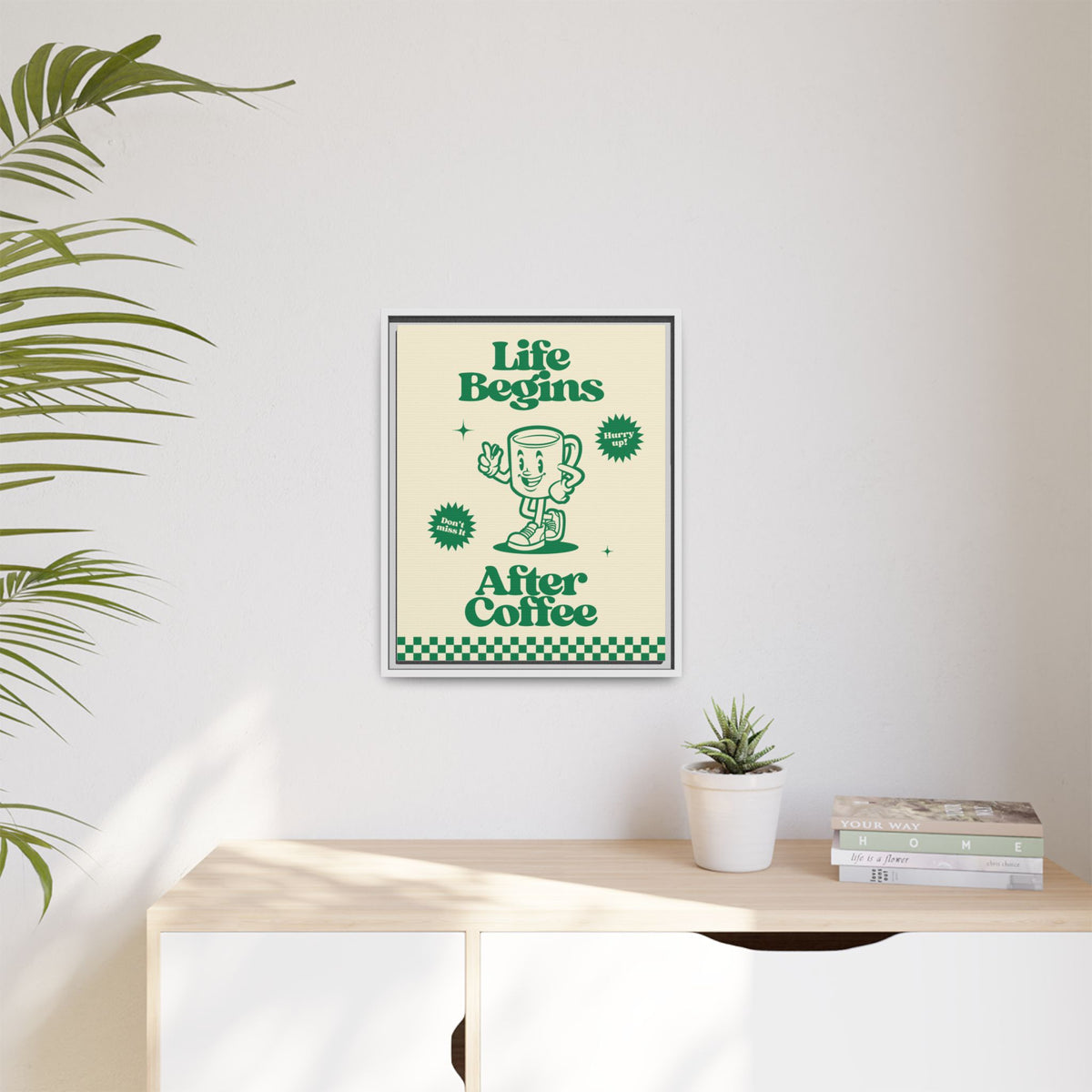 Life Begins - Wall Art (Framed Canvas) Size 16x20