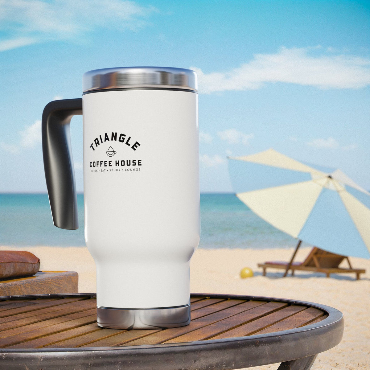 Stainless Steel Travel Mug with Handle, 14oz