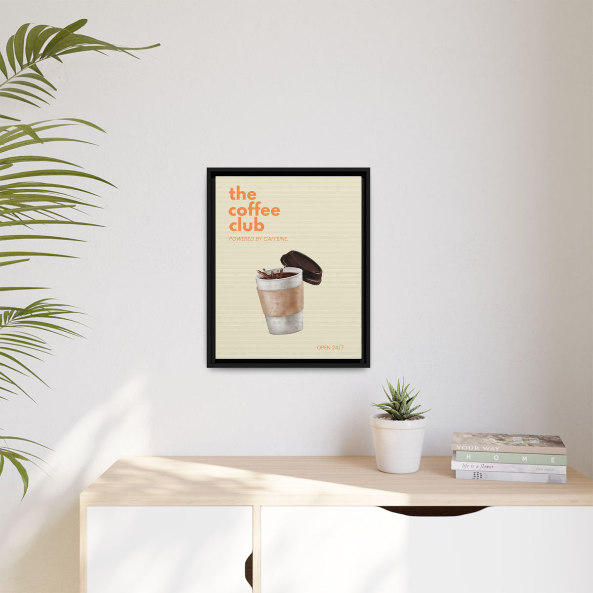 The Coffee Club - Wall Art (Framed Canvas) Size 16x20