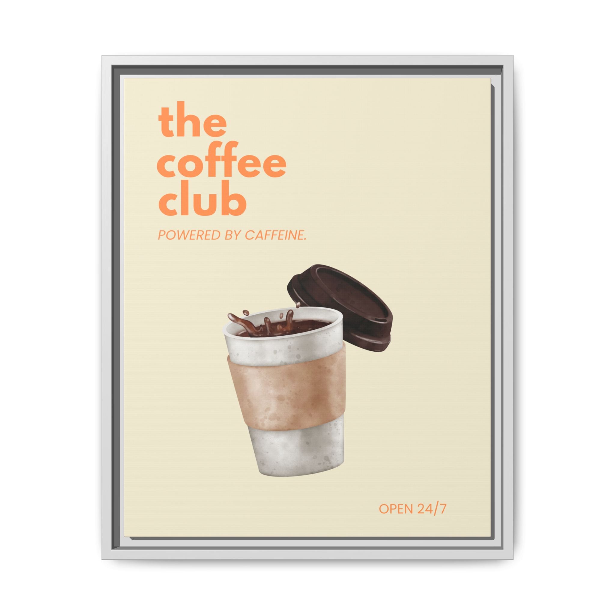 The Coffee Club - Wall Art (Framed Canvas) Size 16x20