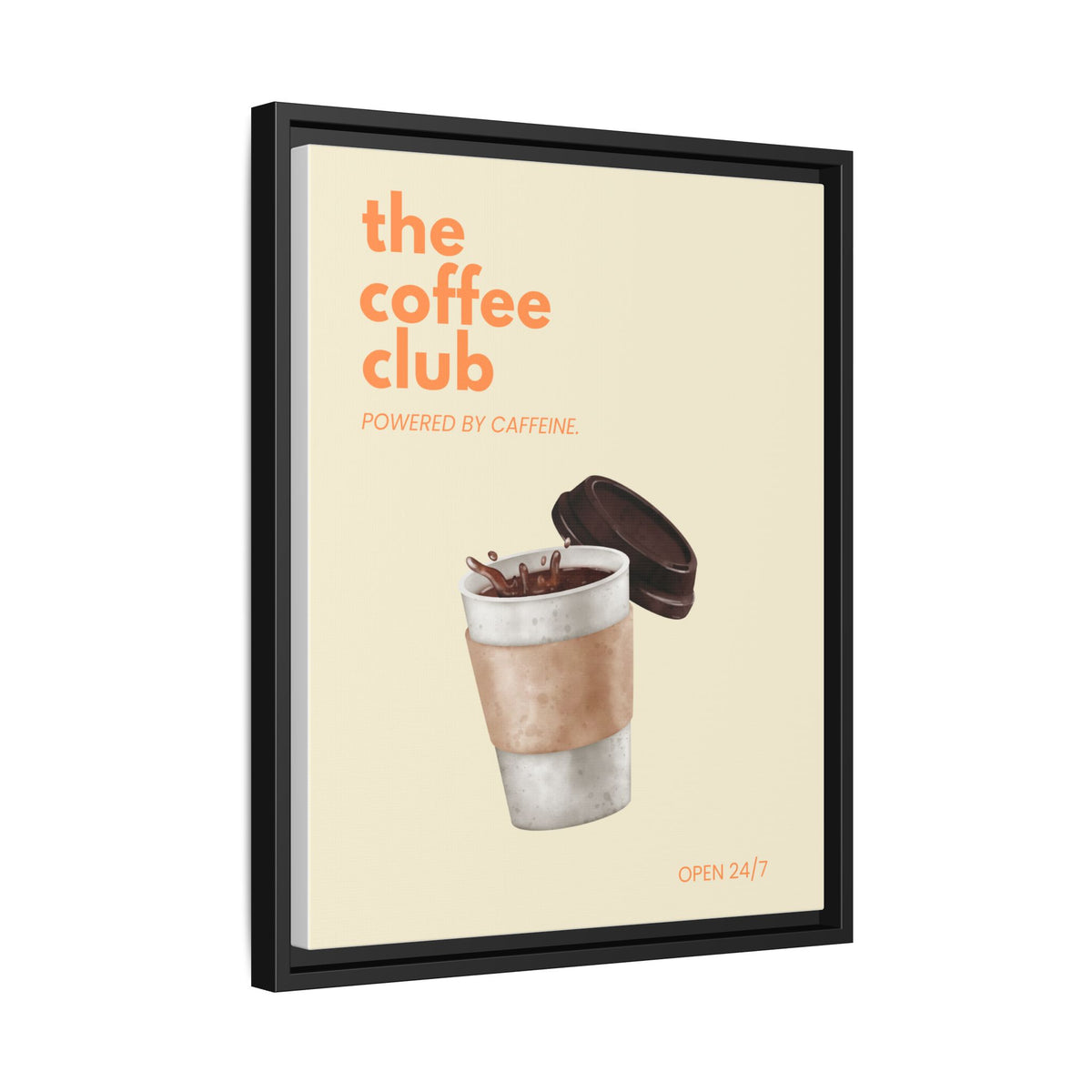 The Coffee Club - Wall Art (Framed Canvas) Size 16x20