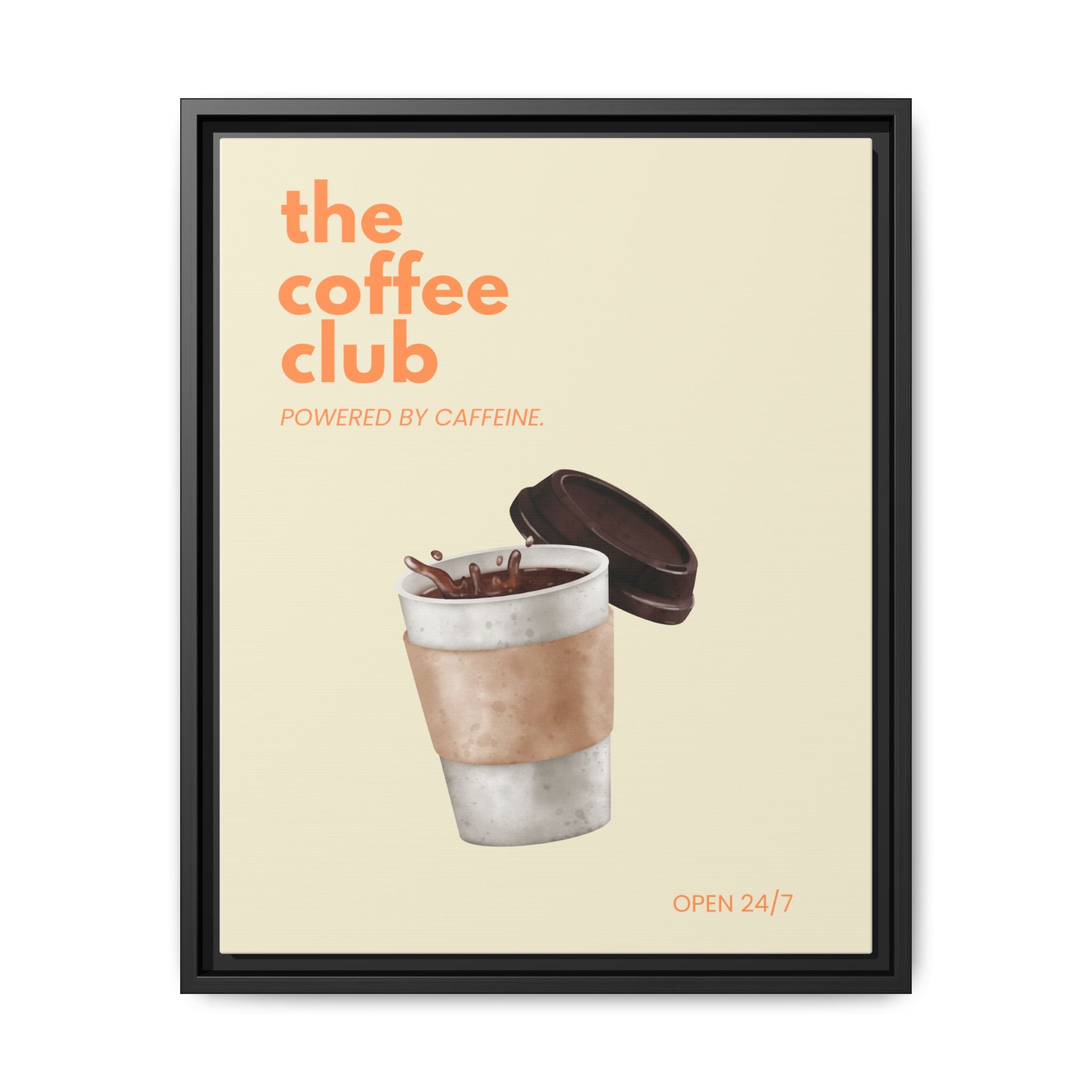 The Coffee Club - Wall Art (Framed Canvas) Size 16x20