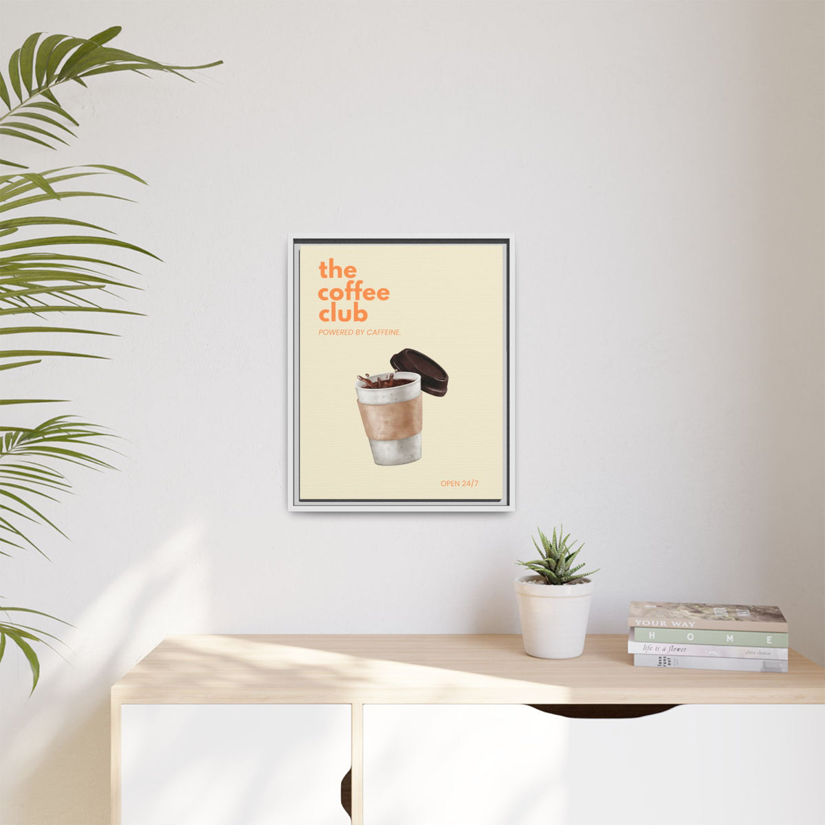 The Coffee Club - Wall Art (Framed Canvas) Size 16x20