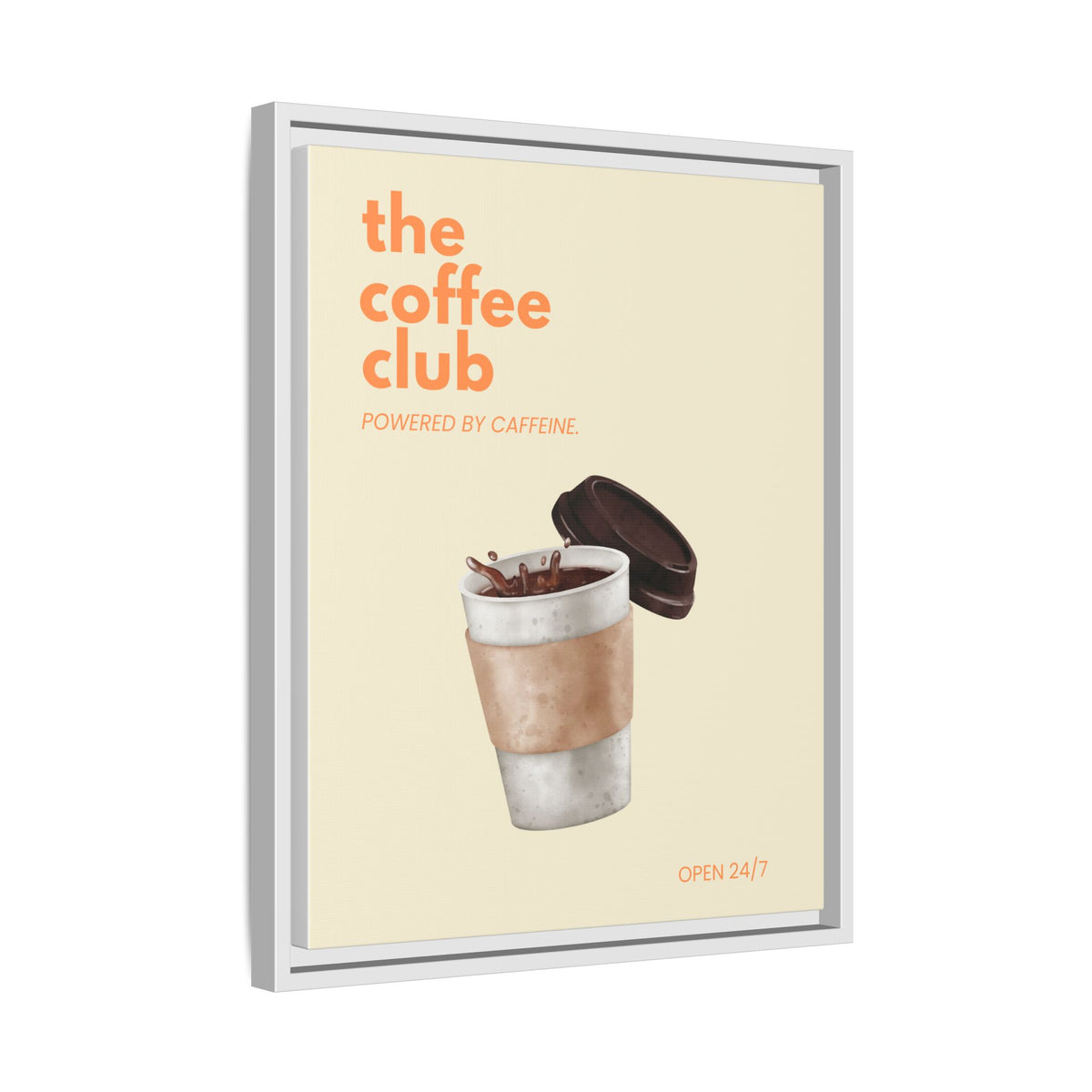 The Coffee Club - Wall Art (Framed Canvas) Size 16x20
