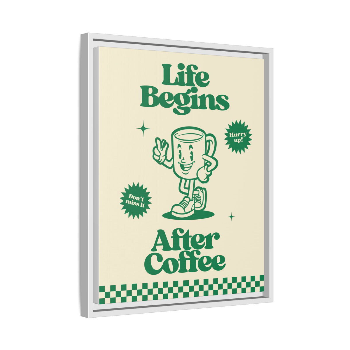 Life Begins - Wall Art (Framed Canvas) Size 16x20