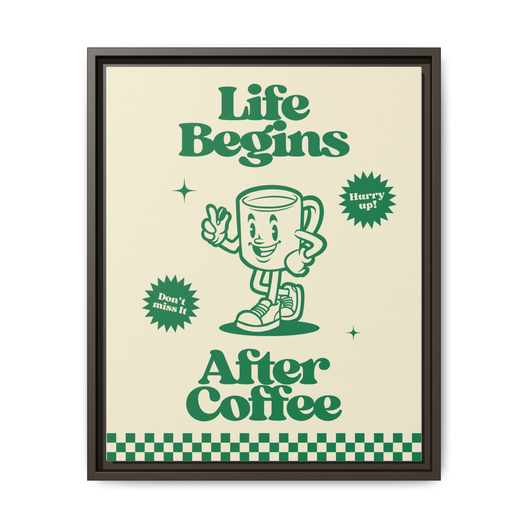 Life Begins - Wall Art (Framed Canvas) Size 16x20