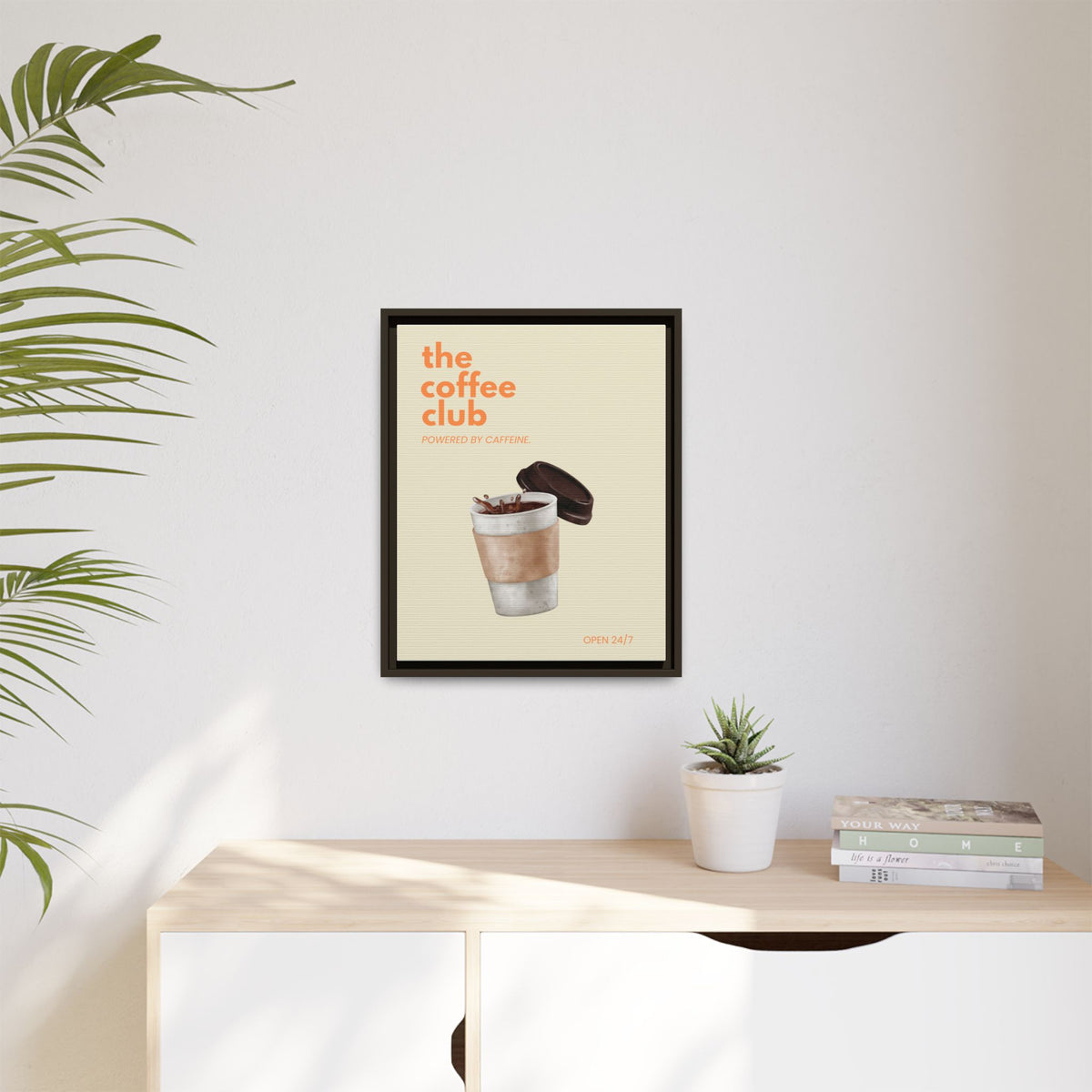 The Coffee Club - Wall Art (Framed Canvas) Size 16x20