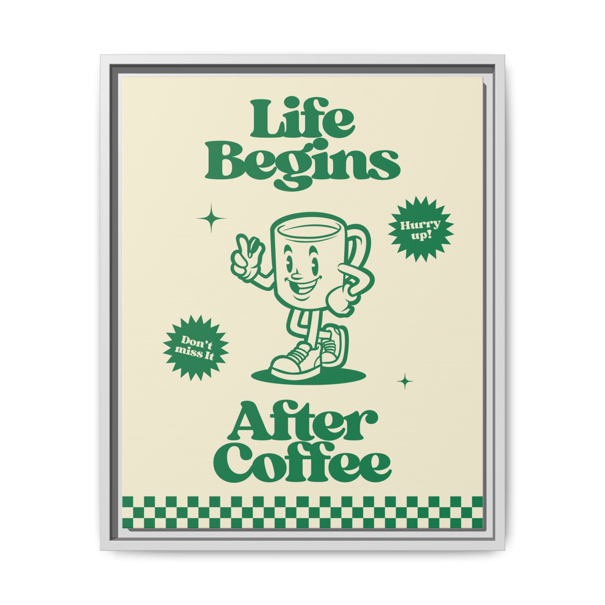 Life Begins - Wall Art (Framed Canvas) Size 16x20