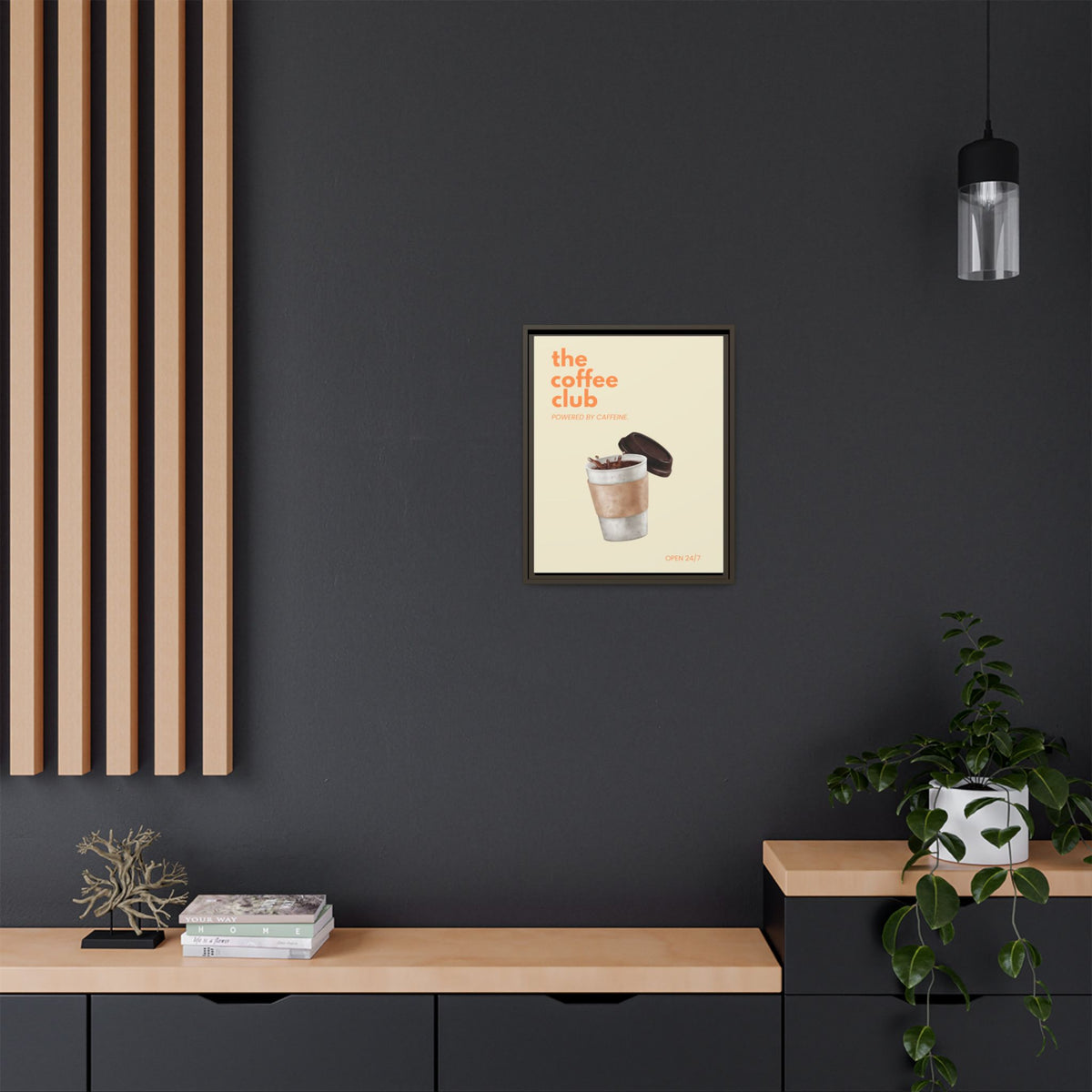 The Coffee Club - Wall Art (Framed Canvas) Size 16x20