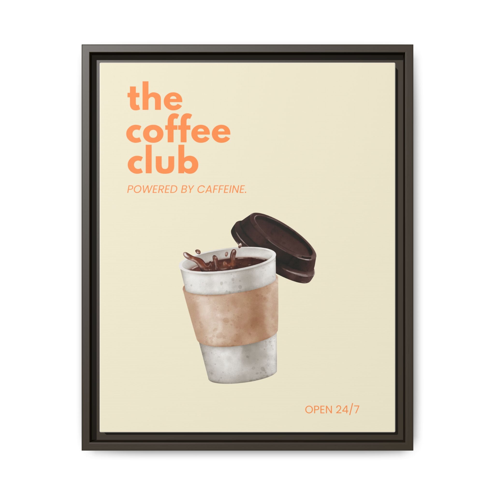 The Coffee Club - Wall Art (Framed Canvas) Size 16x20