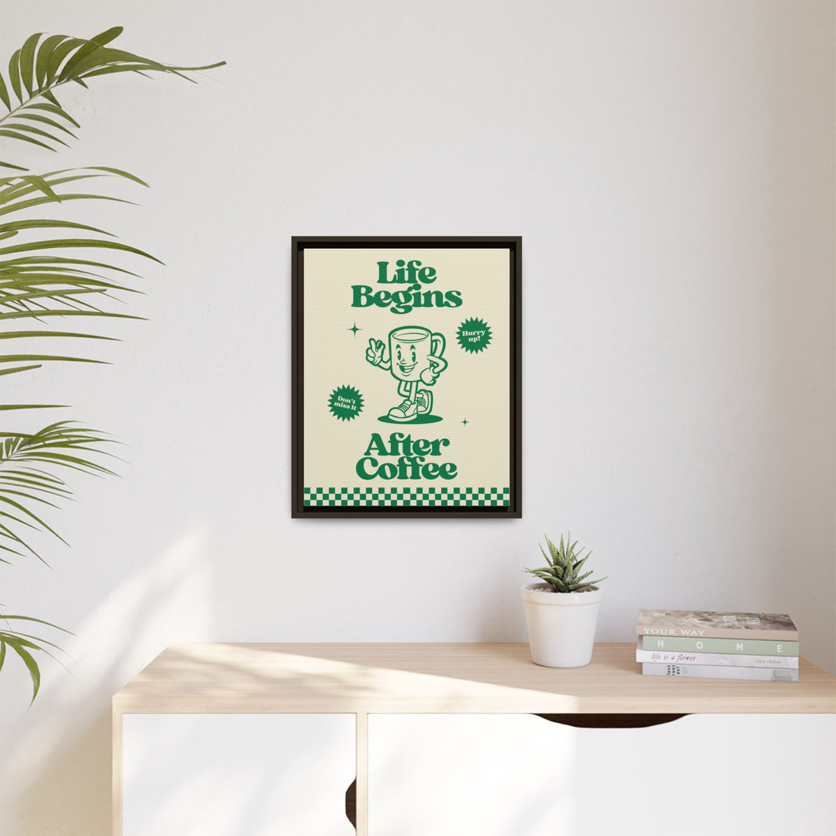 Life Begins - Wall Art (Framed Canvas) Size 16x20